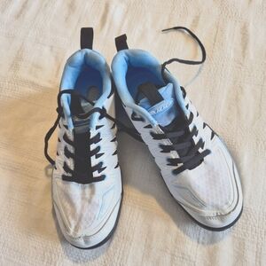 Acacia women's size 8W white & light blue pickleball sneakers shoes EUC